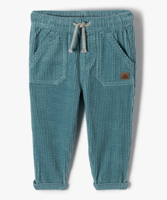 Pantalon bébé garçon en velours côtelé à taille élastiquée vue1 - GEMO(BEBE DEBT) - GEMO