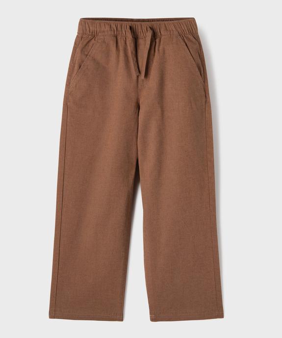 Pantalon en lin et coton avec taille ajustable garçon vue2 - GEMO (ENFANT) - GEMO