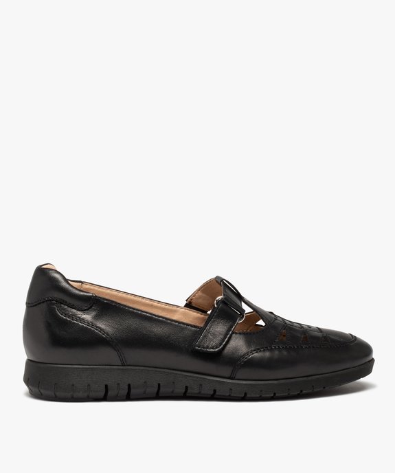 Mocassins femme confort dessus cuir uni ajouré vue1 - GEMO (CONFORT) - GEMO