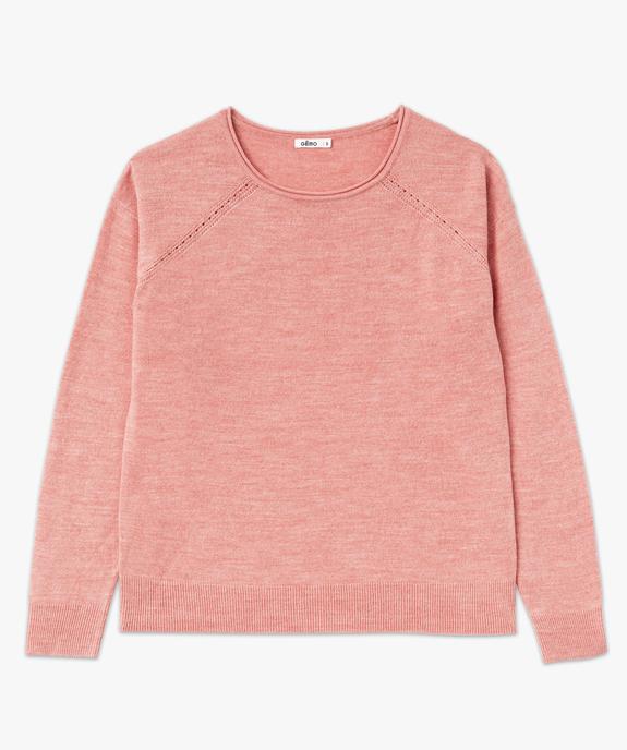 Pull fin à col rond finitions roulottée femme vue4 - GEMO(FEMME PAP) - GEMO