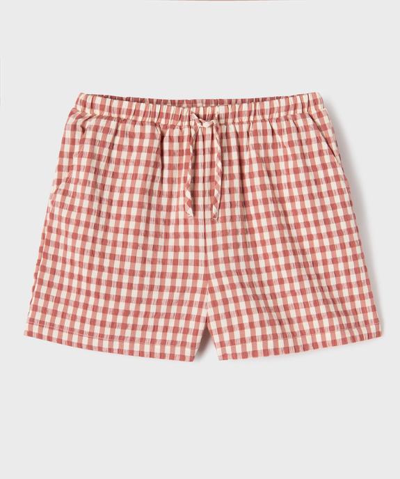 Short ample à carreaux avec taille ajustable fille vue1 - GEMO (JUNIOR) - GEMO