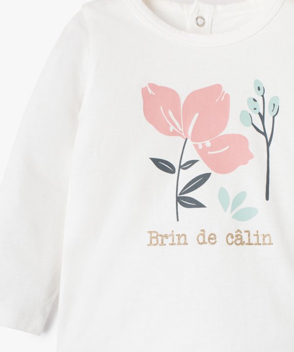 Pyjama bébé fille en jersey avec motifs fleuris vue2 - GEMO(BB COUCHE) - GEMO