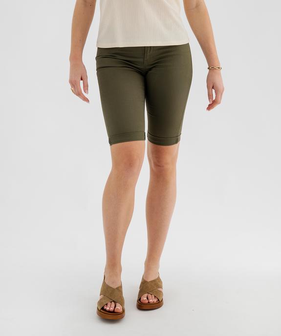 Bermuda slim en coton extensible femme vue11 - GEMO 4G FEMME - GEMO