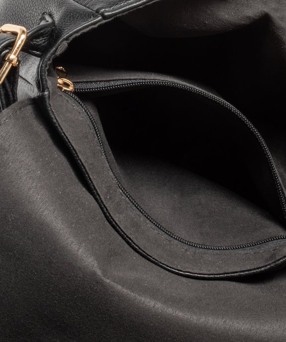 Sac besace avec anneau métallique sur le rabat femme vue3 - GEMO (ACCESS) - GEMO