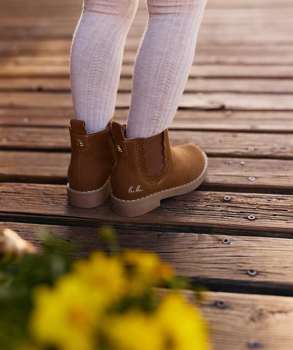 Boots Chelsea à finition festonnée fille - LuluCastagnette vue7 - LULUCASTAGNETTE - GEMO