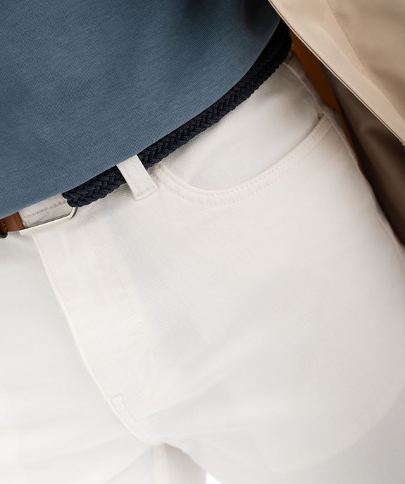 Pantalon 5 poches coupe slim coloris unique avec ceinture homme vue2 - GEMO (HOMME) - GEMO