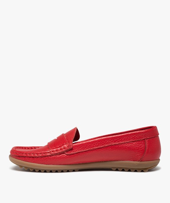 Mocassins confort femme dessus cuir uni vue4 - ZEN AIR - GEMO