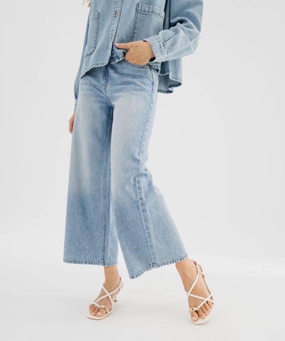 Jean Cropped Wide leg taille haute femme vue2 - GEMO 4G FEMME - GEMO