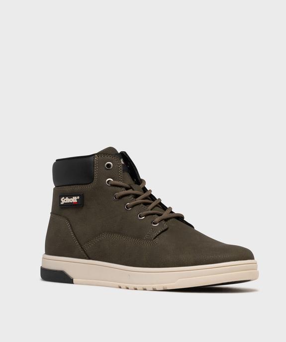 Boots homme à lacets ronds, zip et semelle sportswear - Schott vue2 - SCHOTT - GEMO