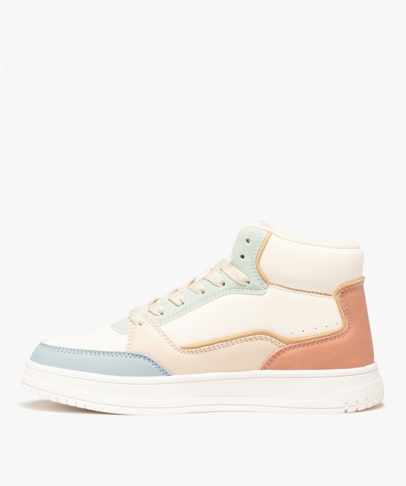 Baskets femme mid-cut à empiècements pastel vue4 - GEMO (SPORTSWR) - GEMO