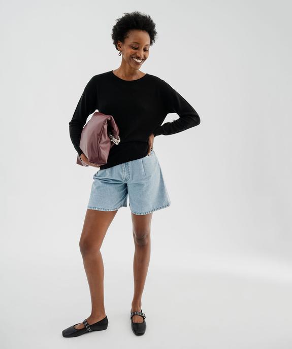 Pull en maille fine à effet plastron femme  vue4 - GEMO(FEMME PAP) - GEMO
