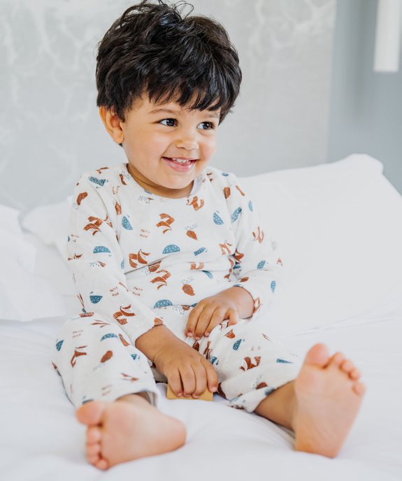 Pyjama 2 pièces en velours avec motifs renards bébé garçon vue6 - GEMO 4G BEBE - GEMO