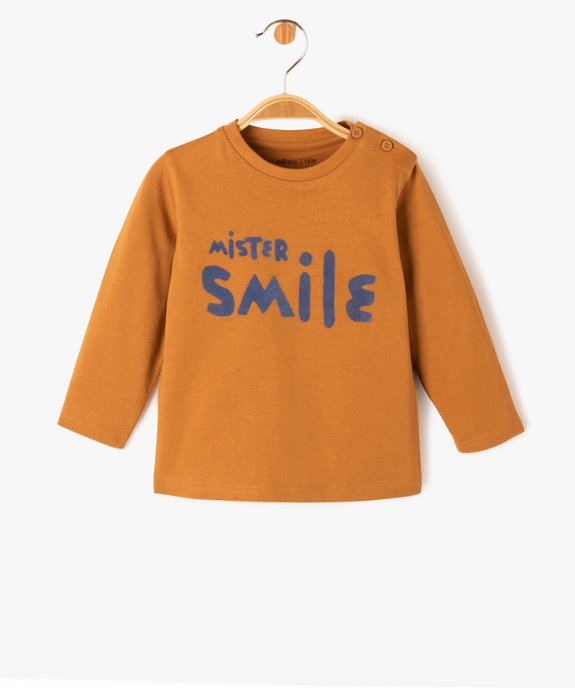 Tee-shirt imprimé à manches longues en coton bébé garçon vue1 - GEMO(BEBE DEBT) - GEMO