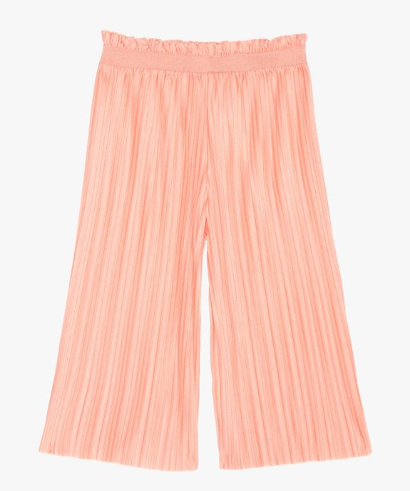 Pantalon fille ample et plissé à taille élastiquée vue1 - GEMO (ENFANT) - GEMO
