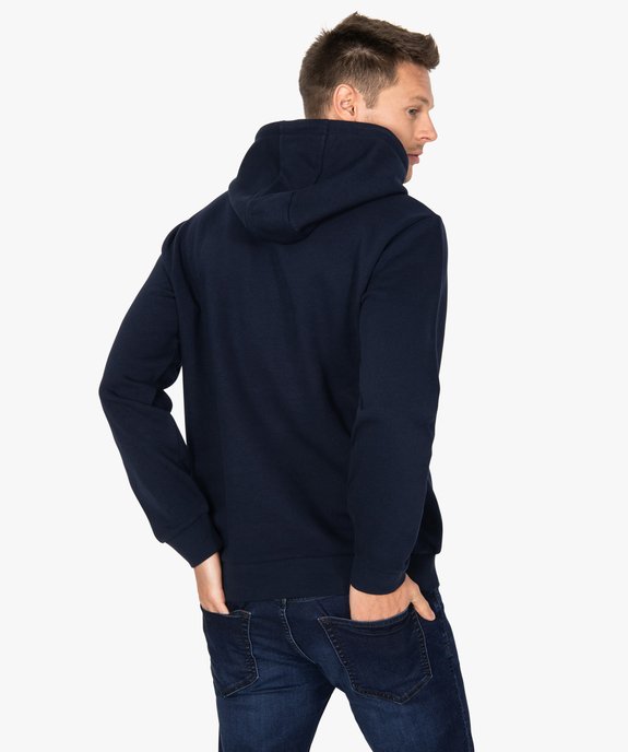 Sweat homme à capuche uni et molletonné vue3 - GEMO 4G HOMME - GEMO