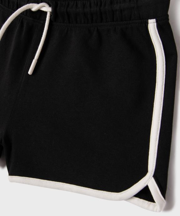 Short en maille French Terry avec taille ajustable fille vue3 - GEMO 4G FILLE - GEMO