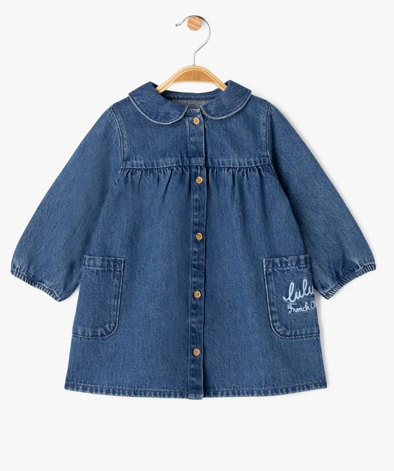 Robe en jean à manches longues et col Claudine bébé fille - LuluCastagnette vue2 - LULUCASTAGNETTE - GEMO