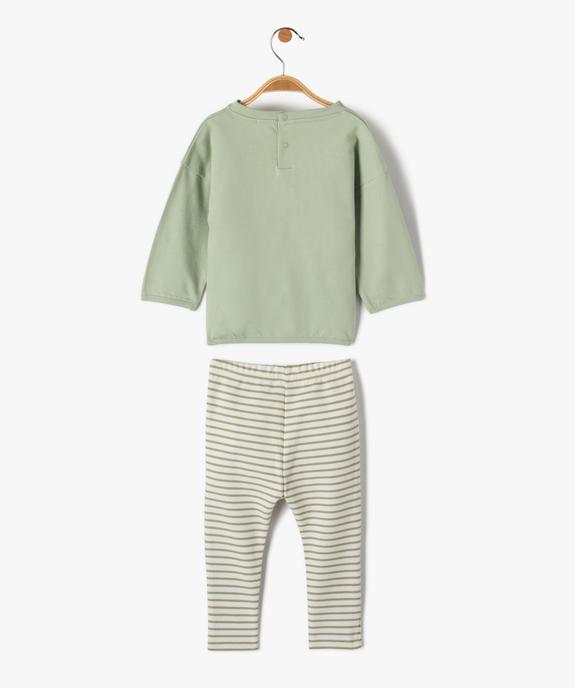 Ensemble bébé garçon 2 pièces : sweat + legging en maille côtelée rayée vue3 - GEMO(BEBE DEBT) - GEMO