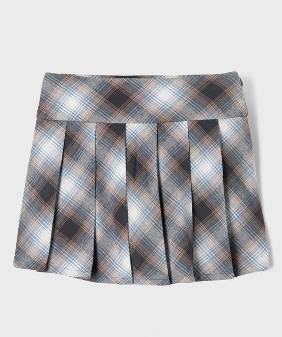 Jupe-short courte et plissée à carreaux fille vue2 - GEMO (JUNIOR) - GEMO