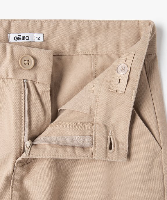 Bermuda coupe chino regular en toile de coton garçon vue2 - GEMO 4G GARCON - GEMO