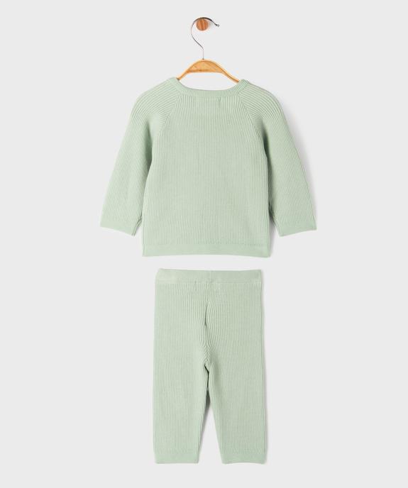 Ensemble 2 pièces en maille bébé fille : pull et pantalon vue3 - GEMO 4G BEBE - GEMO