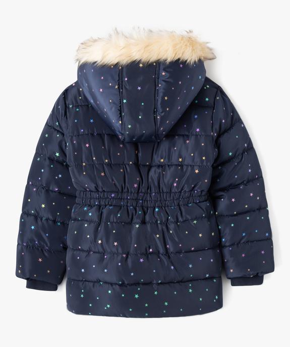 Parka déperlante à capuche avec doublure peluche fille vue4 - GEMO 4G FILLE - GEMO