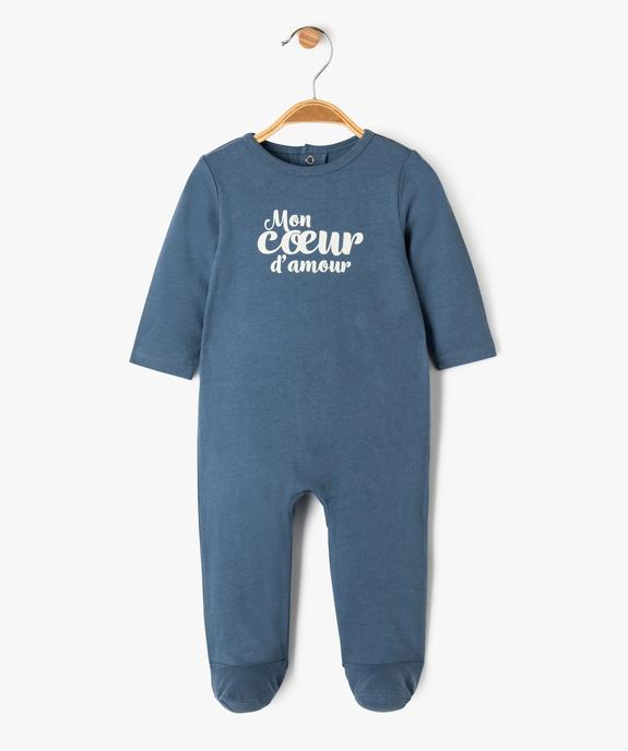 Pyjama dors-bien en coton fermeture pont-dos bébé vue1 - GEMO(BB COUCHE) - GEMO