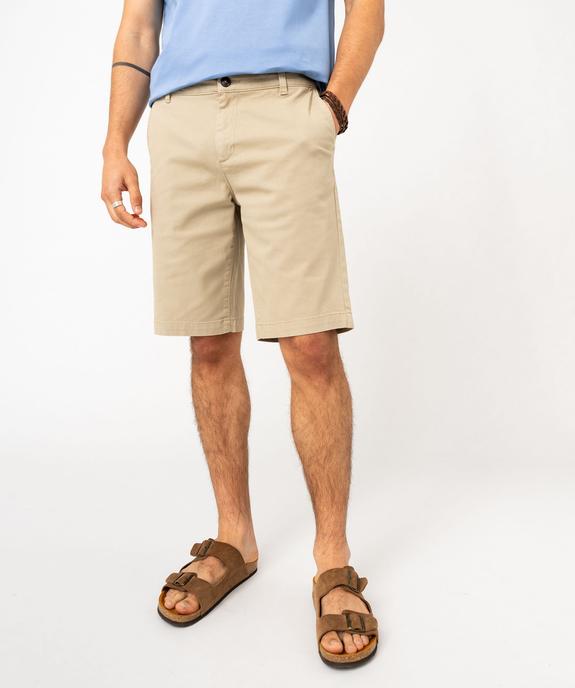 Bermuda coupe chino en toile stretch homme vue1 - GEMO 4G HOMME - GEMO