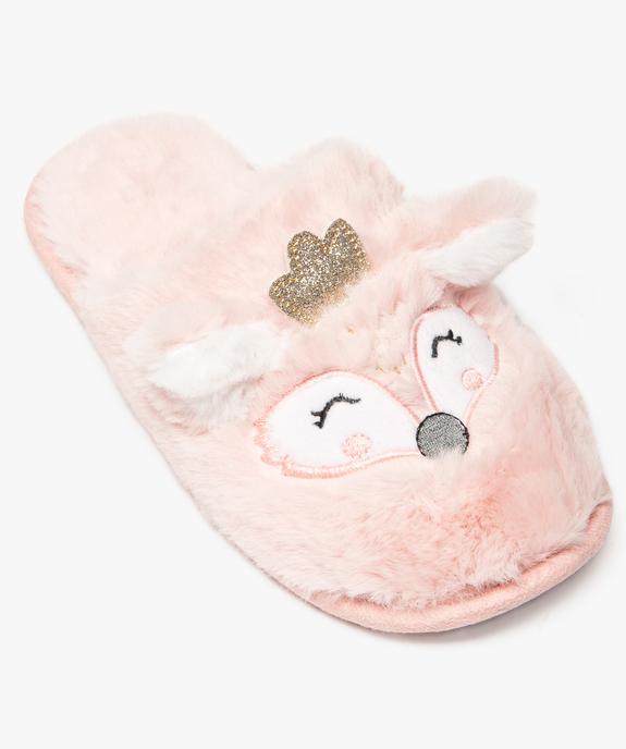 Chaussons femme forme mules en peluche motif animal vue5 - GEMO(HOMWR FEM) - GEMO
