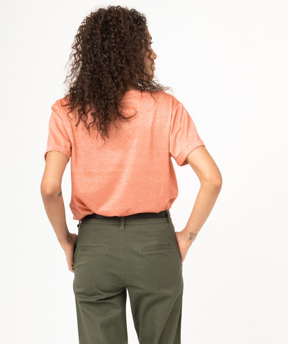 Tee-shirt à manches courtes en maille pailletée femme vue3 - GEMO(FEMME PAP) - GEMO