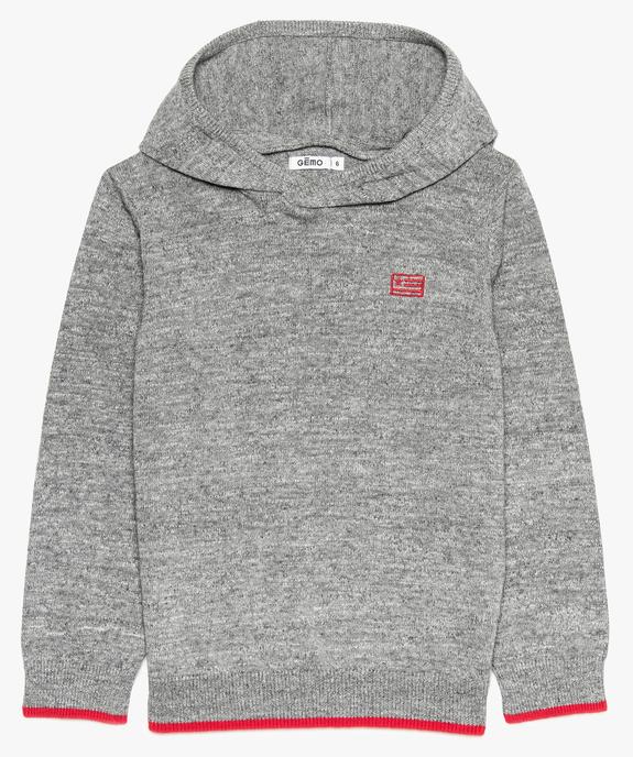 Pull garçon bicolore avec capuche vue1 - GEMO (ENFANT) - GEMO