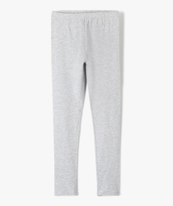 Legging long uni en coton fin fille vue1 - GEMO 4G FILLE - GEMO