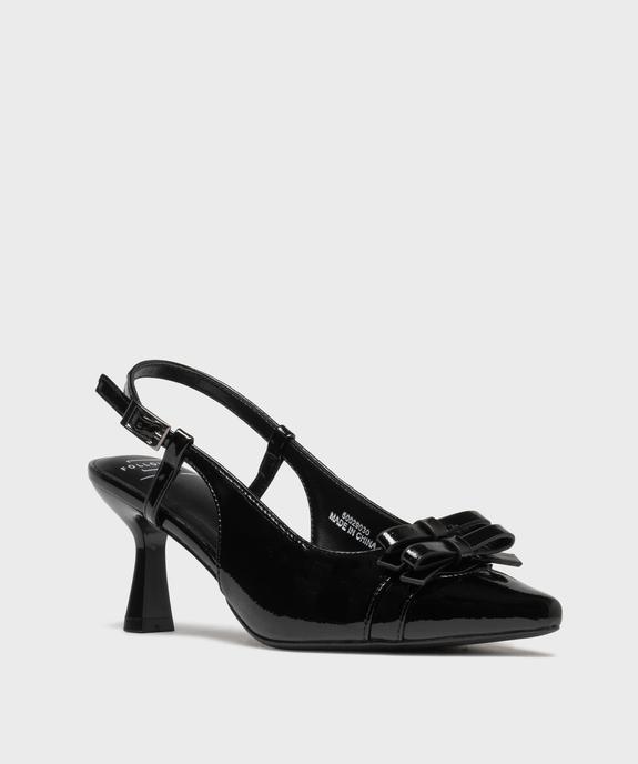 Escarpins sling-back vernis à bout pointu et talon femme - Follow Me vue2 - FOLLOW ME - GEMO