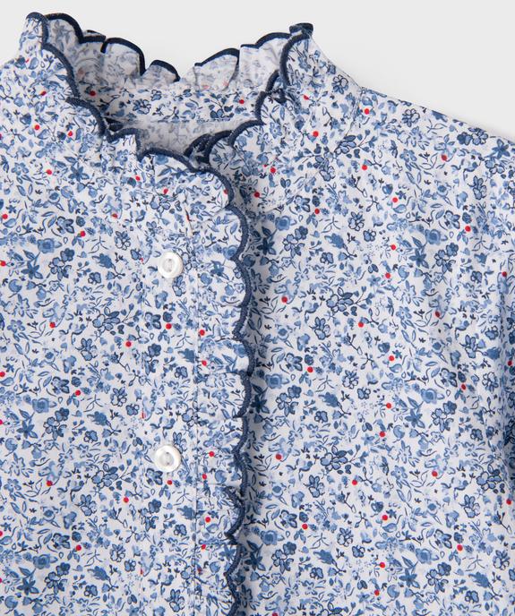 Chemise à motifs fleuris et col victorien fille - LuluCastagnette vue3 - LULUCASTAGNETTE - GEMO