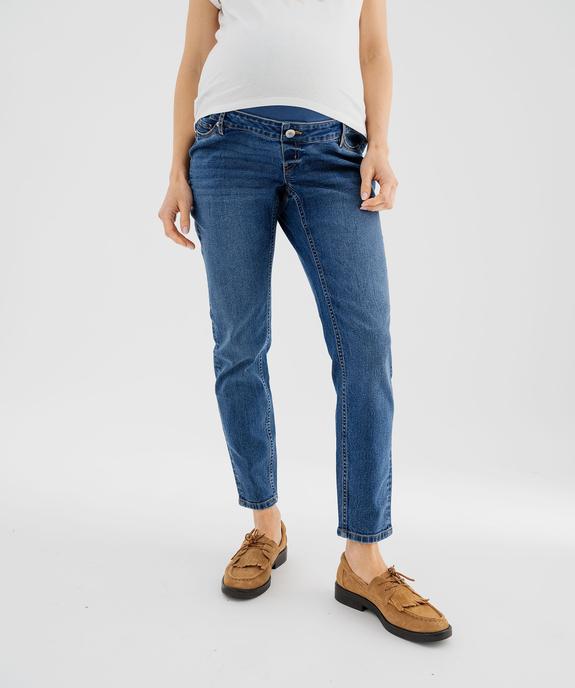 Jean de grossesse coupe slim avec bandeau haut en jersey vue4 - GEMO (MATER) - GEMO