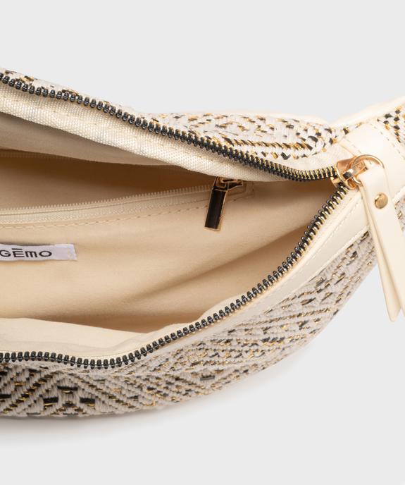 Sac banane en toile tissée avec bandoulière pailletée femme vue3 - GEMO (ACCESS) - GEMO