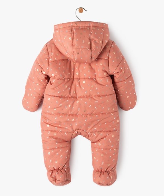 Combinaison pilote à capuche et moufles doublure fourrure imitation bébé vue4 - GEMO 4G BEBE - GEMO