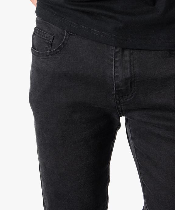 Jean slim taille basse uni en toile légère vue2 - GEMO (HOMME) - GEMO