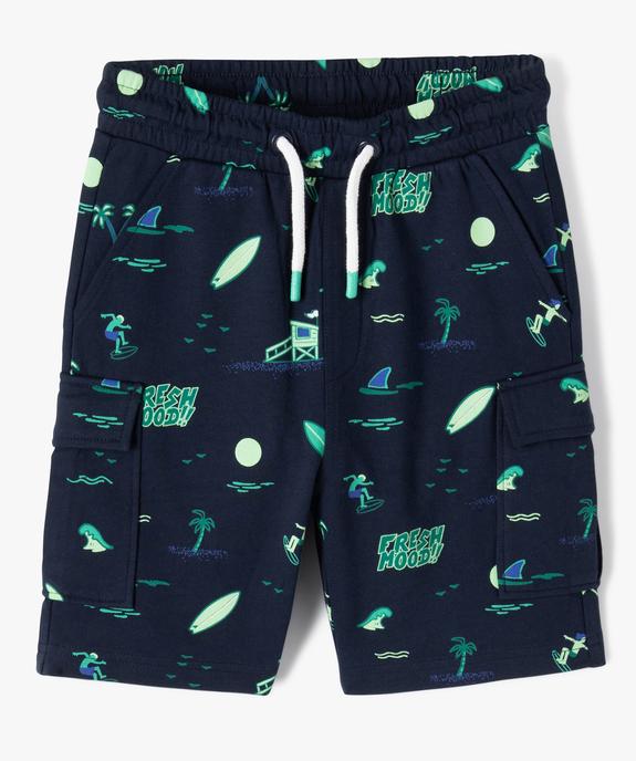 Bermuda garçon en maille à motifs surf vue1 - GEMO