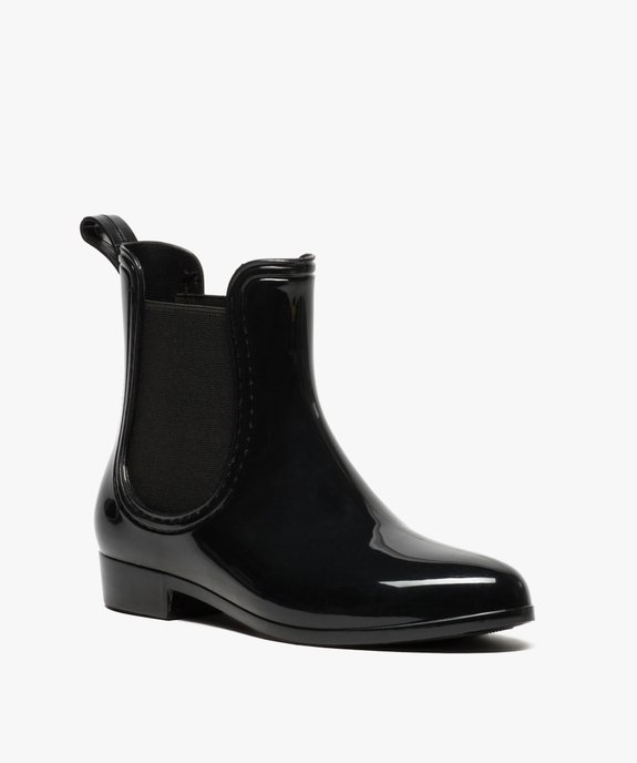 Bottes de pluie unies noires style chelsea boots vue2 - GEMO (EQUIPT) - GEMO