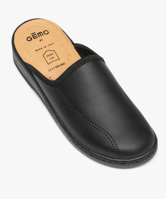 Chaussons homme confort mules unies dessus cuir vue5 - GEMO(HOMWR HOM) - GEMO