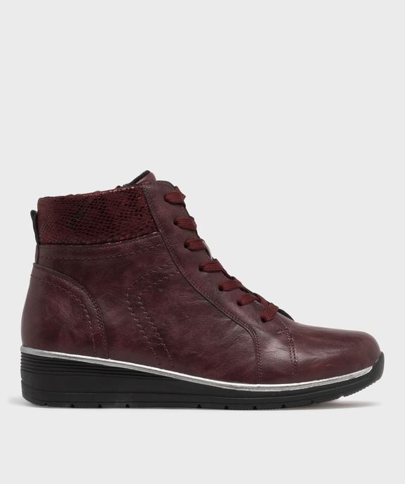 Boots confort avec talon compensé et doublure chaude femme vue1 - HOBIZ - GEMO