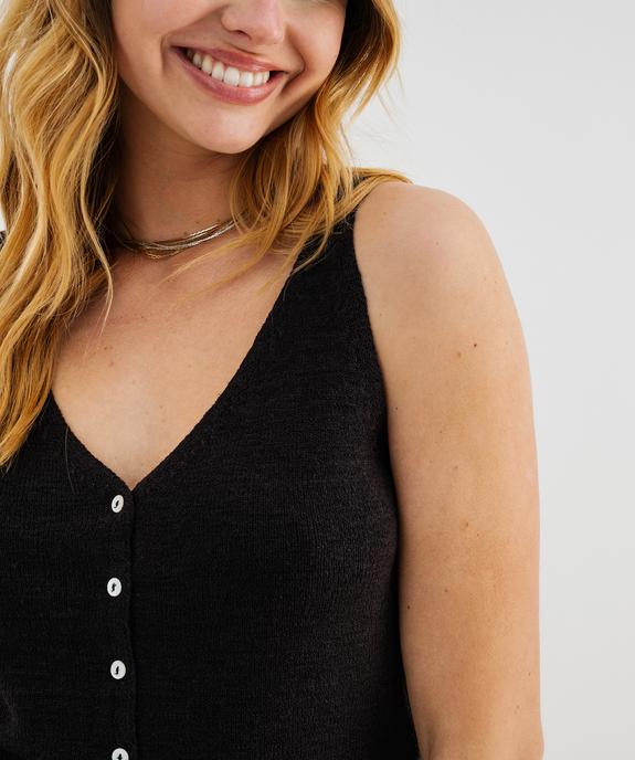 Pull d'été à bretelles avec double décolleté en V femme vue4 - GEMO(FEMME PAP) - GEMO