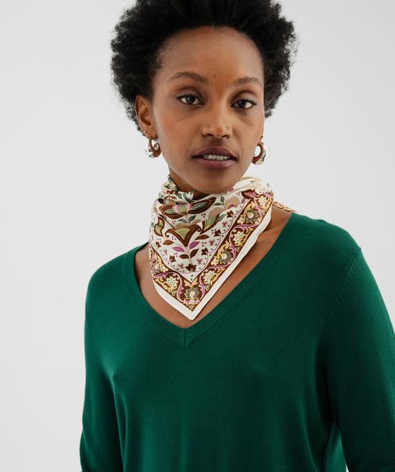 Pull col V en maille viscose fine et souple femme vue2 - GEMO 4G FEMME - GEMO