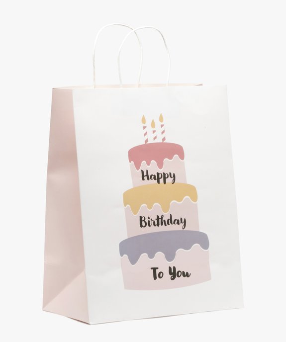 Sac cadeau d'anniversaire imprimé en papier recyclé  vue1 - GEMO (ACCESS) - GEMO