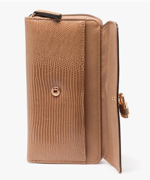 Portefeuille femme multimatière et multipoche à cadenas décoratif vue3 - GEMO (ACCESS) - GEMO