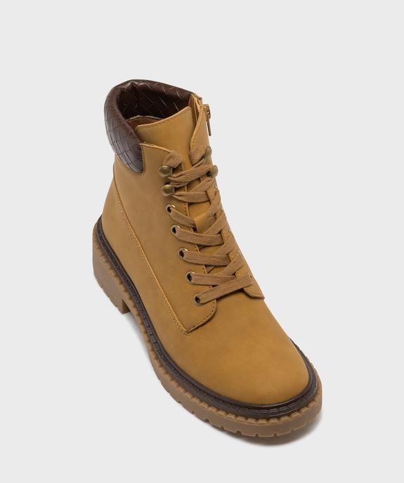 Boots à lacets et zip avec col texturé femme - Valentina Baldano vue6 - VALENTINA BALDA - GEMO