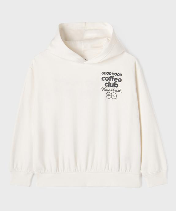 Sweat à capuche loose imprimé devant et dos fille vue3 - GEMO 4G FILLE - GEMO