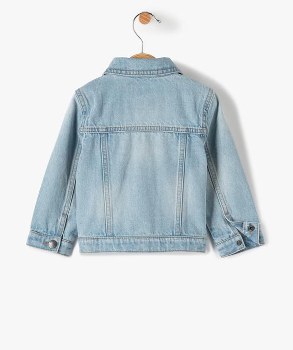 Veste en jean bébé garçon coloris délavé vue4 - GEMO(BEBE DEBT) - GEMO