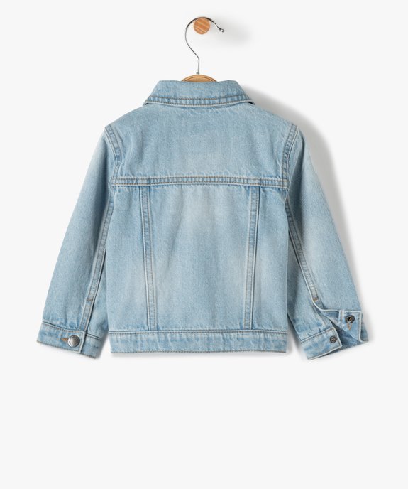 Veste en jean bébé garçon coloris délavé vue4 - GEMO(BEBE DEBT) - GEMO
